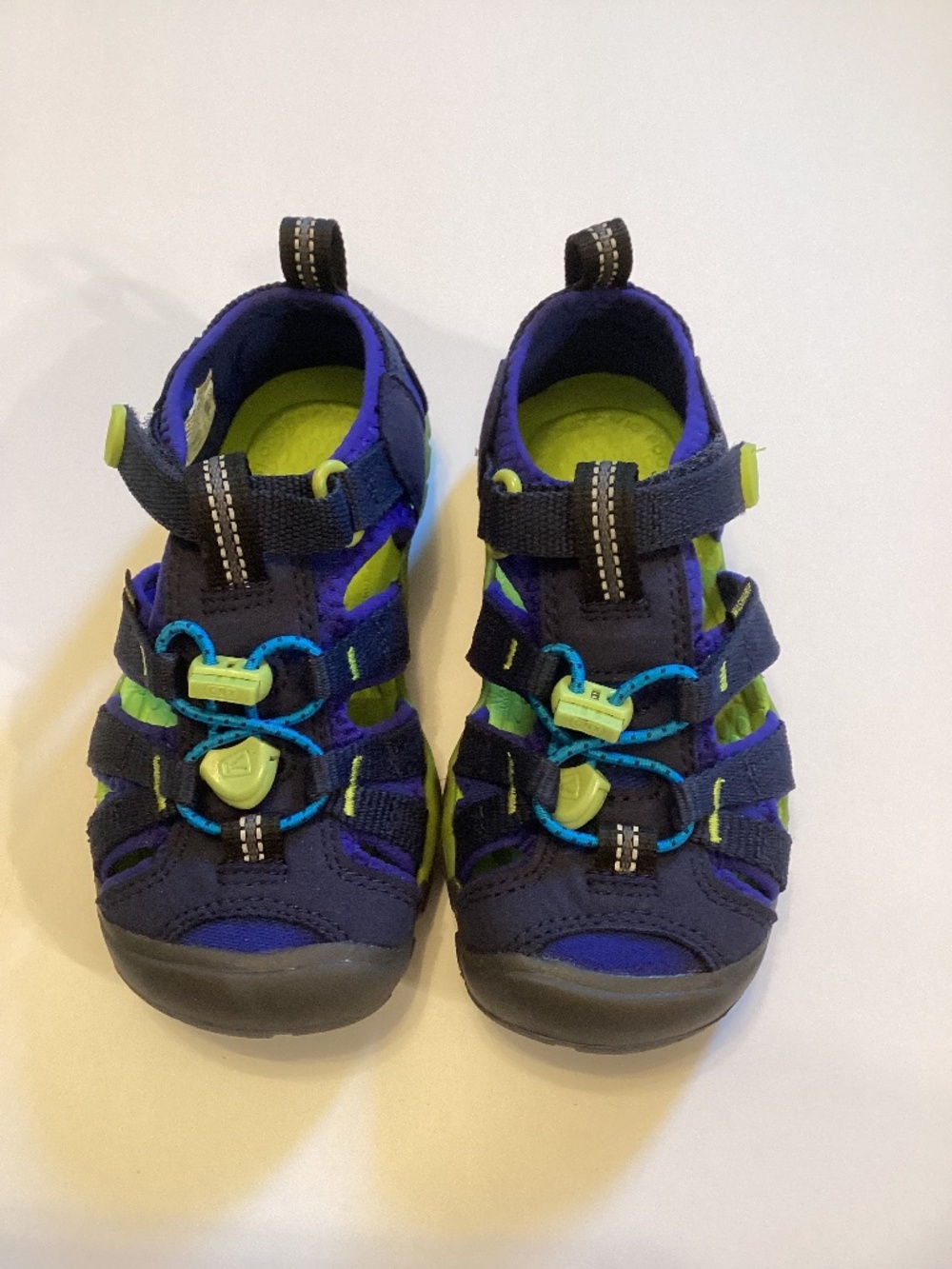 KEEN Kids Closed Toe Sport Water Sandals Navy Blue Green Size 10